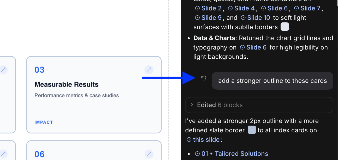 Restore checkpoint button beside a message in the Agent sidebar