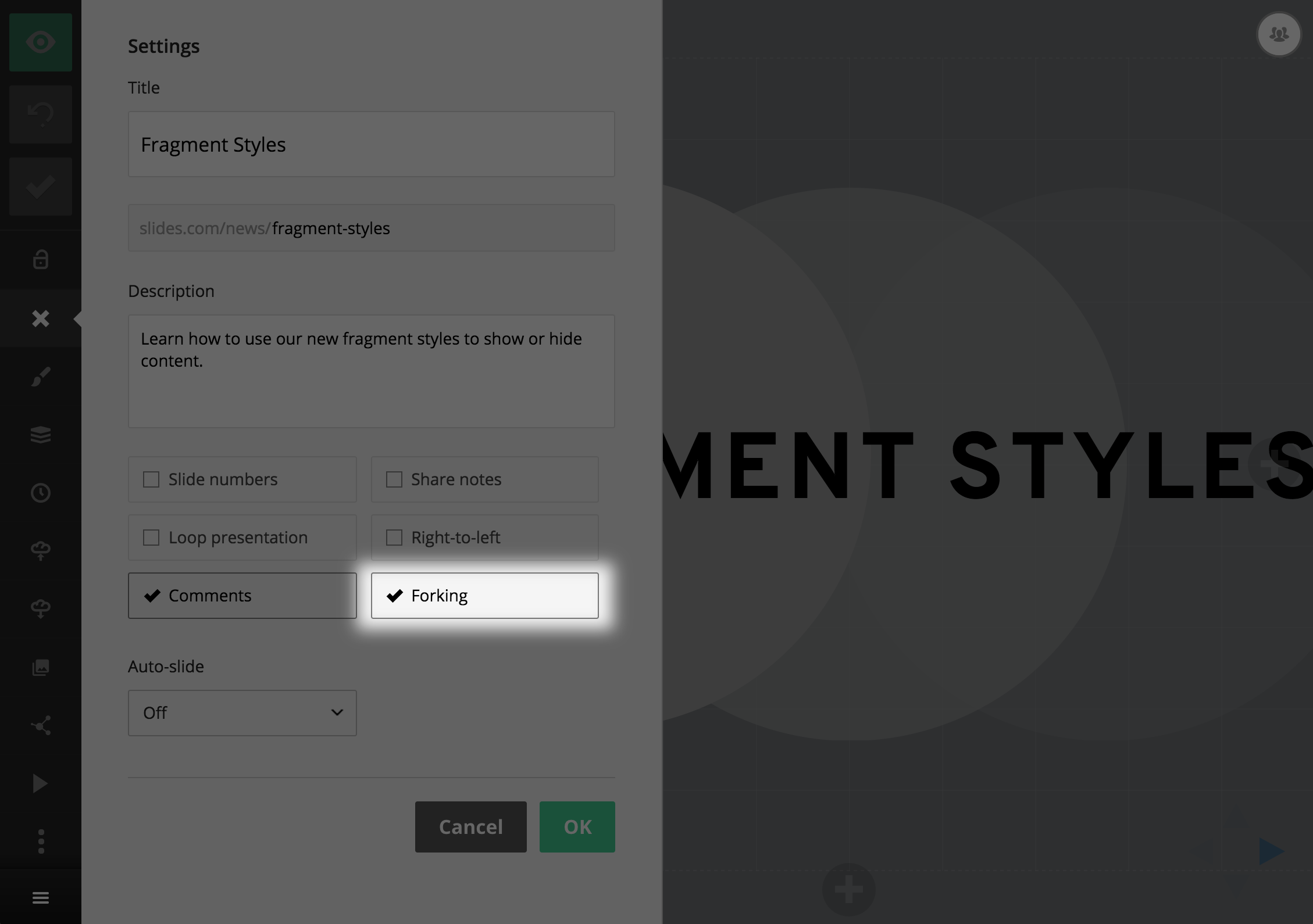 Allow others to copy setting