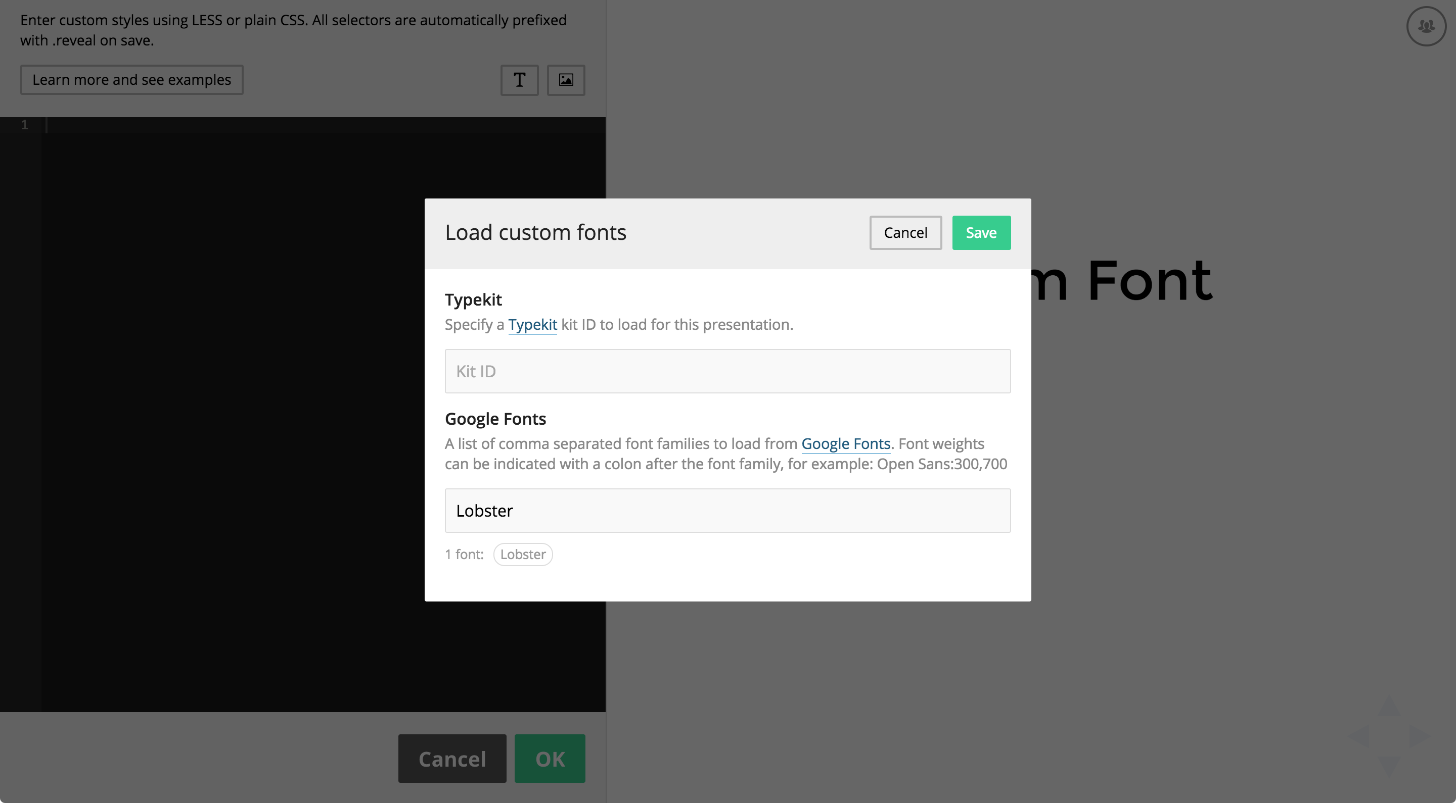Google Font selector