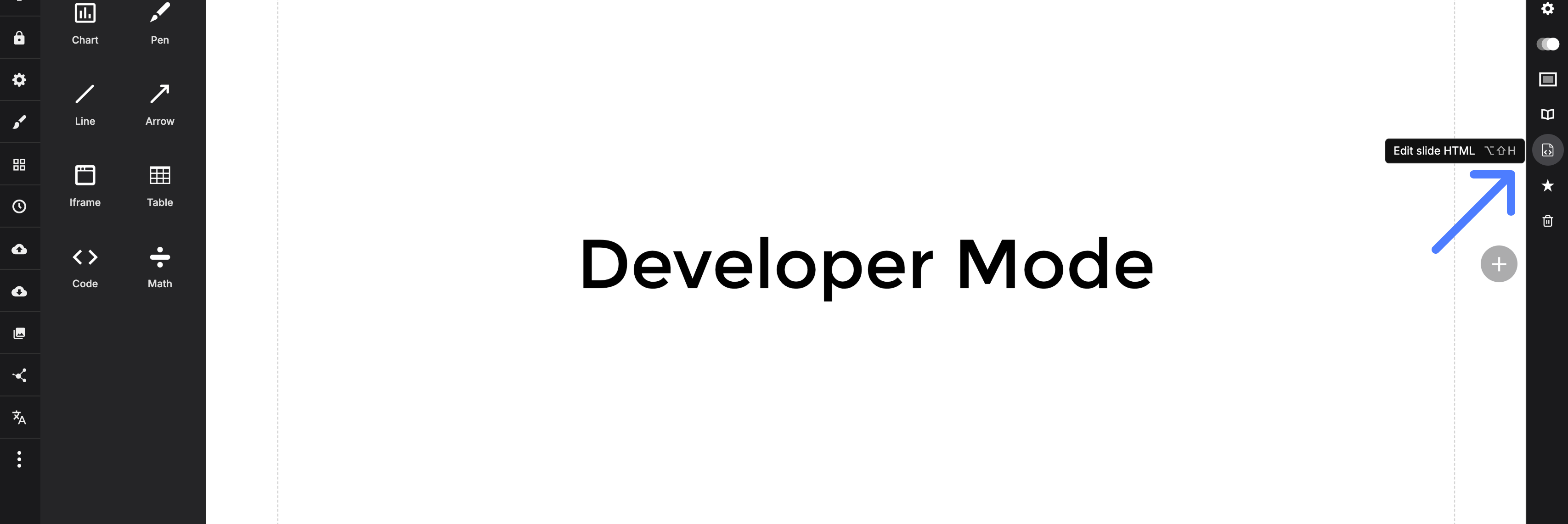 Per-slide HTML editor