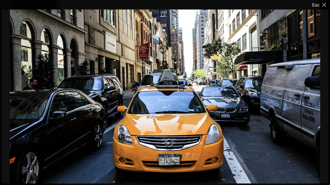 An image enlarged in a lightbox overlay with close controls in the upper-right corner