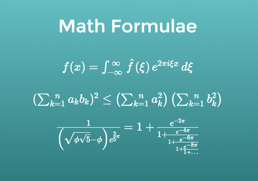 Inline and display math rendered in a slide