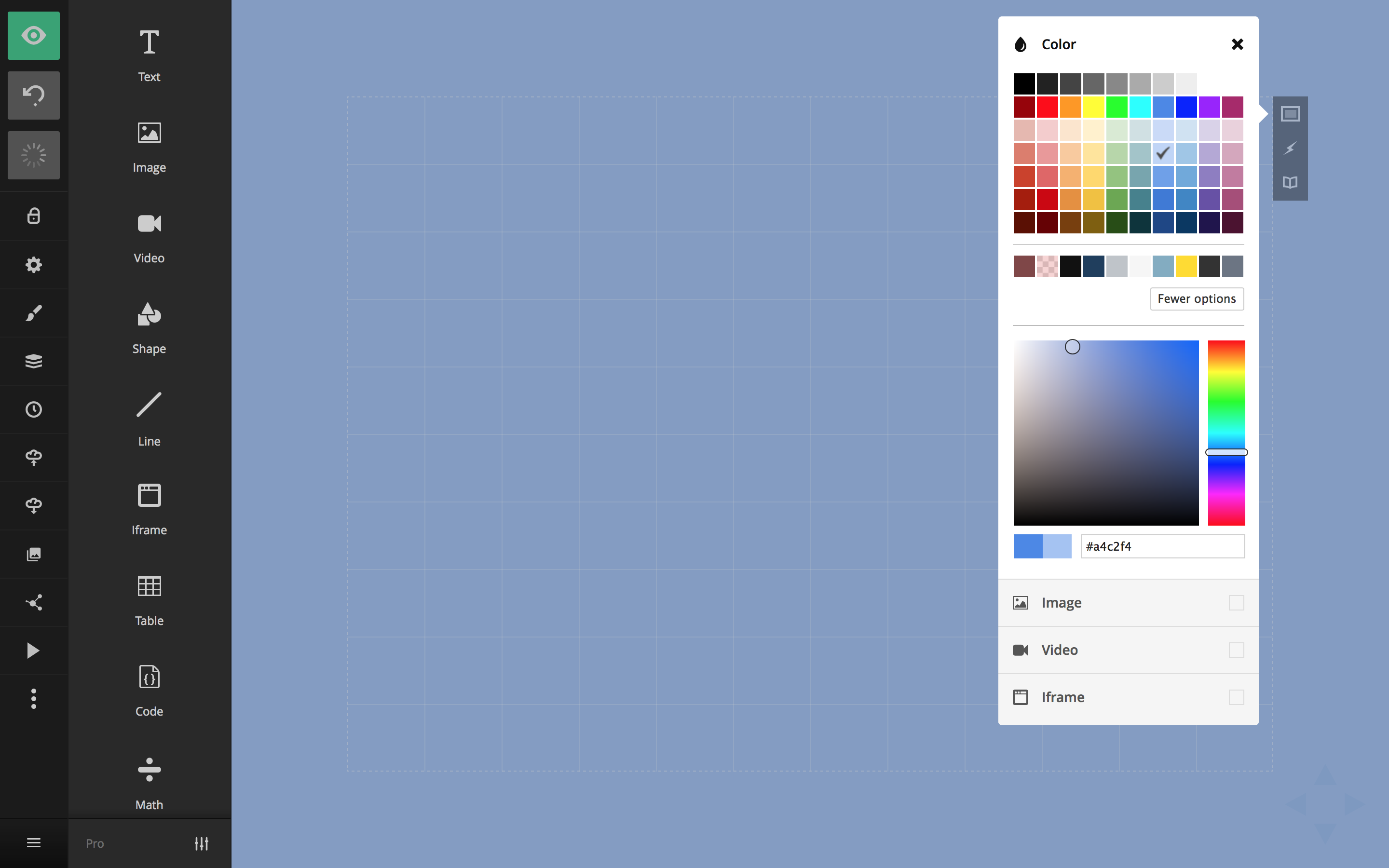 Choosing a slide background color