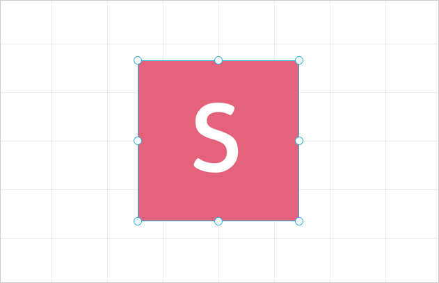Resize handles around a selected content block