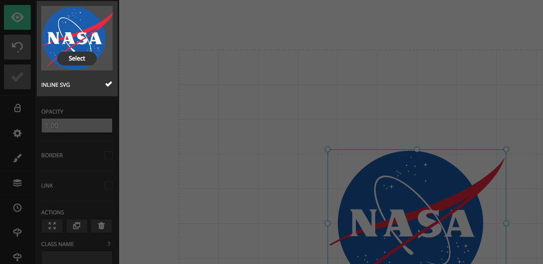 Inline SVG option in the image block settings
