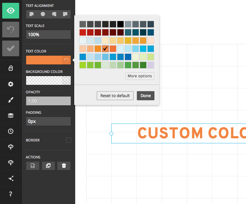 Custom theme colors in the editor color picker