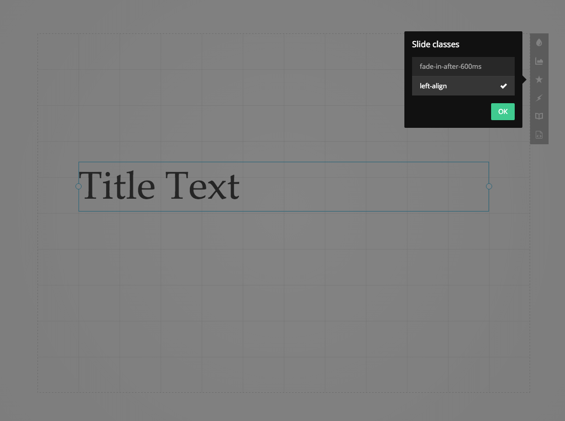 Custom slide class available in the presentation editor