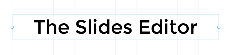 Selected text block with resize handles
